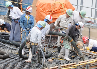 歌舞伎座で最初のコンクリート工事が行われました
